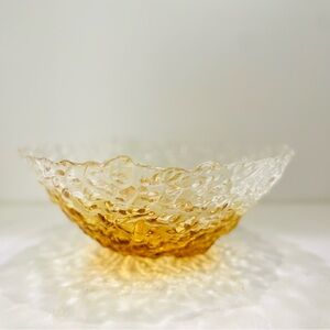 Elegant Amber Glass Art Bowl